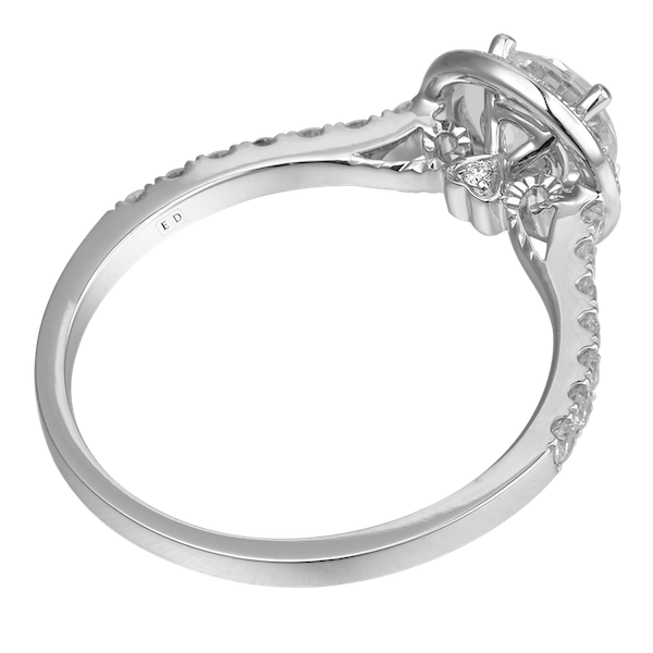... Carat Graceful Halo Georgian Vintage ED Grade Diamond Engagement Ring