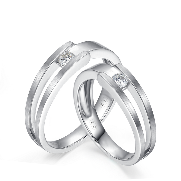 簡單流暢的復古裝飾藝術螺旋狀結婚戒指 | England Diamond Co.