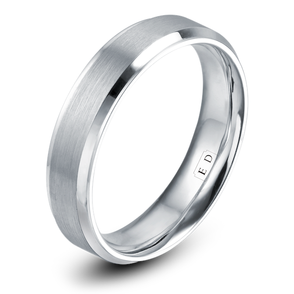 Brushed Bevelled Classic Wedding Ring | England Diamond Co.